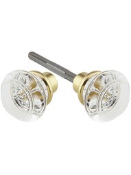 Pair of Round Crystal Door Knobs.
