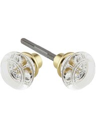 Pair of Lead Free Round Crystal Door Knobs.