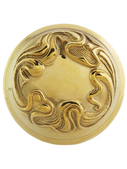Alternate View of Pair of Solid-Brass Art Nouveau Door Knobs.