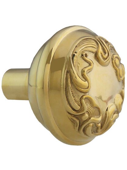 Alternate View 2 of Pair of Solid-Brass Art Nouveau Door Knobs.