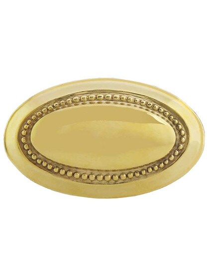 Alternate View of Pair of Solid-Brass Beaded Oval Door Knobs.