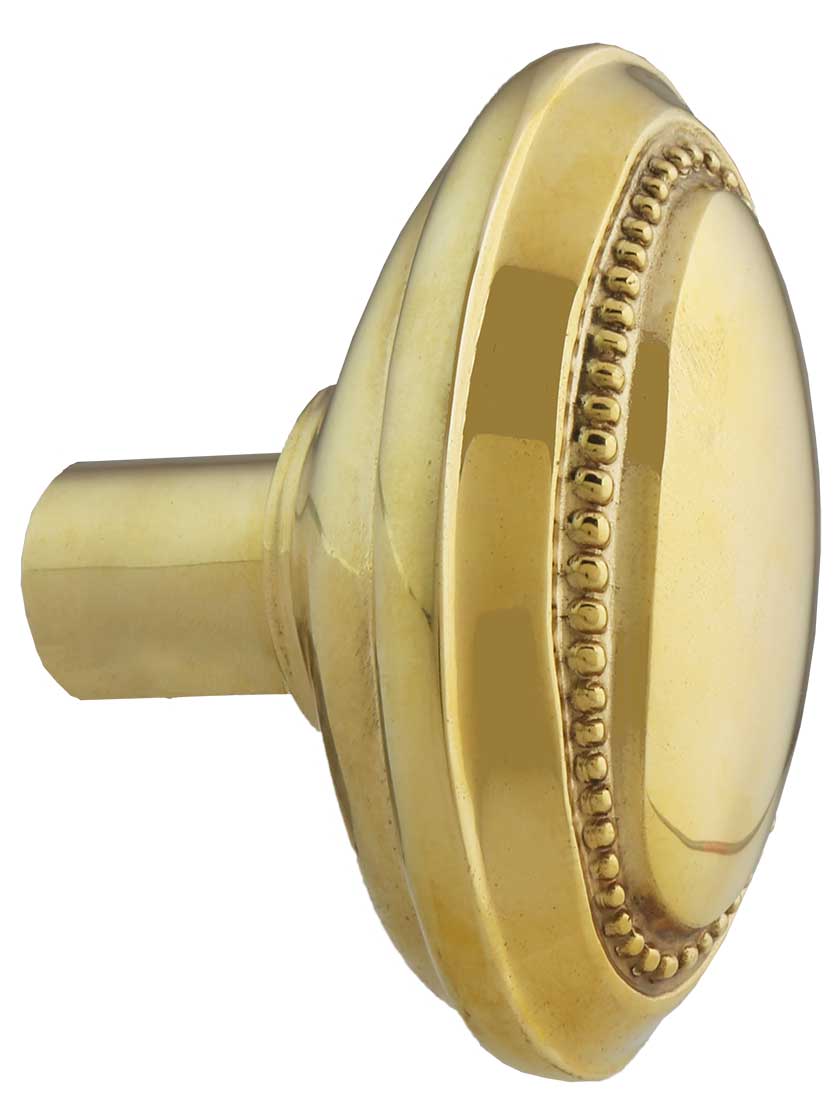 Pair of SolidBrass Beaded Oval Door Knobs House of Antique Hardware