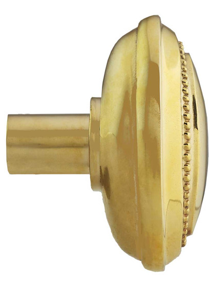 Pair of Solid-Brass Beaded Oval Door Knobs