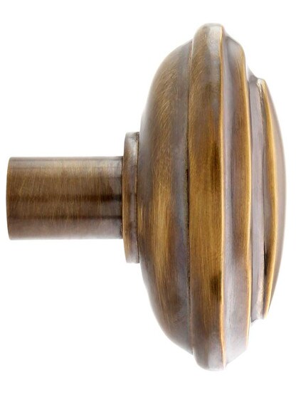 Alternate View 3 of Pair of Solid-Brass Colonial Oval Door Knobs in Antique-By-Hand.