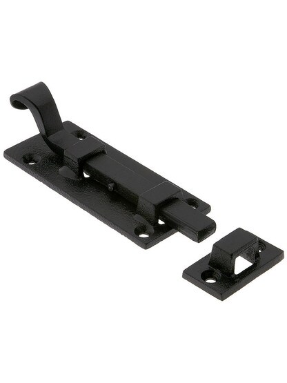 4 3/8 inch Forged Iron Slide Bolt With Black Powder-Coated Finish