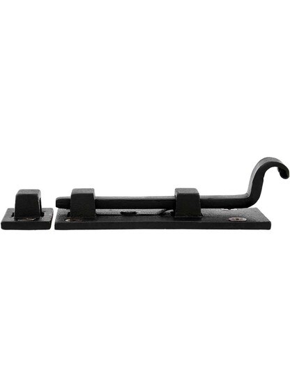 Alternate View of 4 3/8 inch Forged Iron Slide Bolt With Black Powder-Coated Finish