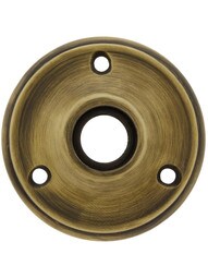 2 1/4" Cast Brass Rosette With 21/32" Collar in Antique-By-Hand Finish