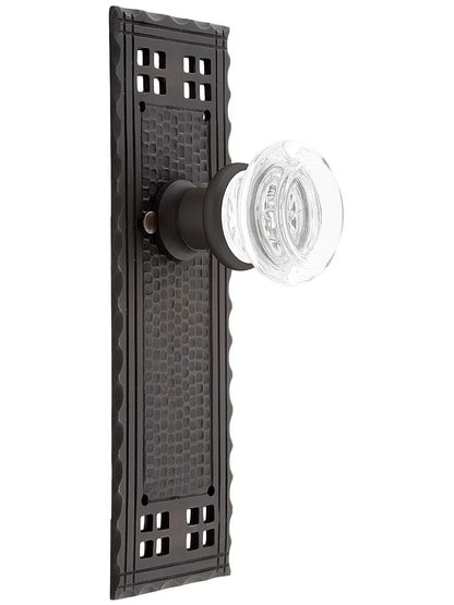 Arts and Crafts Door Set With Round Glass Knobs.