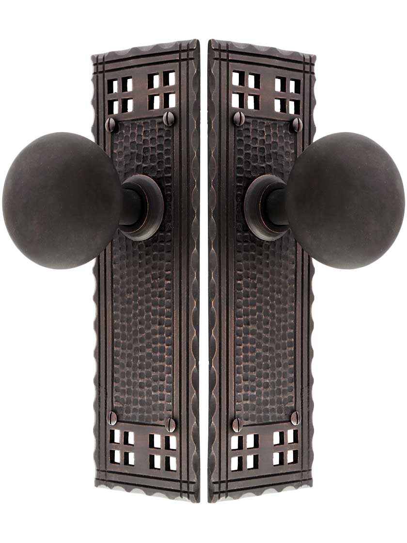 Alternate View of Arts and Crafts Door Set in Oil-Rubbed Bronze.