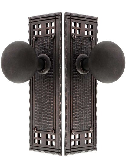 Alternate View of Arts and Crafts Door Set in Oil-Rubbed Bronze.
