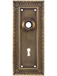 Pisano Cast-Brass Door Plate with Keyhole in Antique-By-Hand