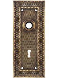 Pisano Cast-Brass Door Plate with Keyhole in Antique-By-Hand.