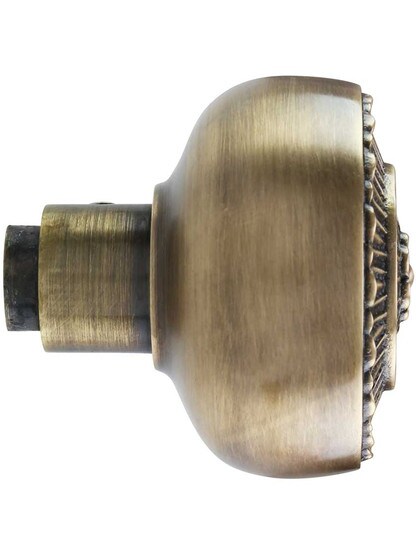Alternate View 3 of Pair of Cast-Brass Pisano Door Knobs in Antique-By-Hand.