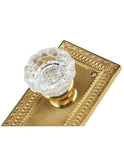 Alternate View 3 of Pisano Design Mortise-Lock Set with Fluted Crystal Glass Knobs.