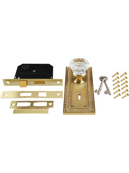 Alternate View 4 of Pisano Design Mortise-Lock Set with Fluted Crystal Glass Knobs.