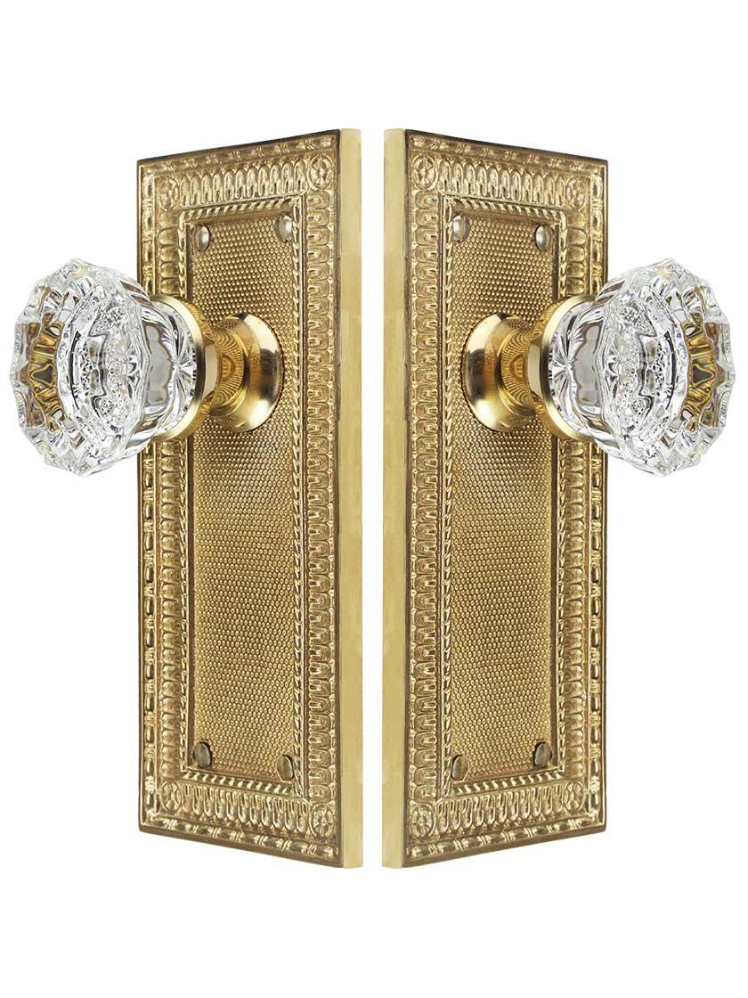 Alternate View of Pisano-Design Door Set with Fluted Crystal Glass Knobs.