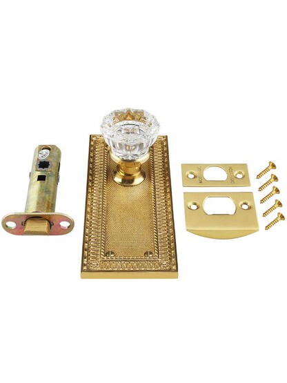 Alternate View 4 of Pisano-Design Door Set with Fluted Crystal Glass Knobs.