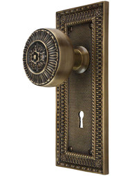 Pisano Design Mortise-Lock Set with Matching Knobs in Antique-By-Hand