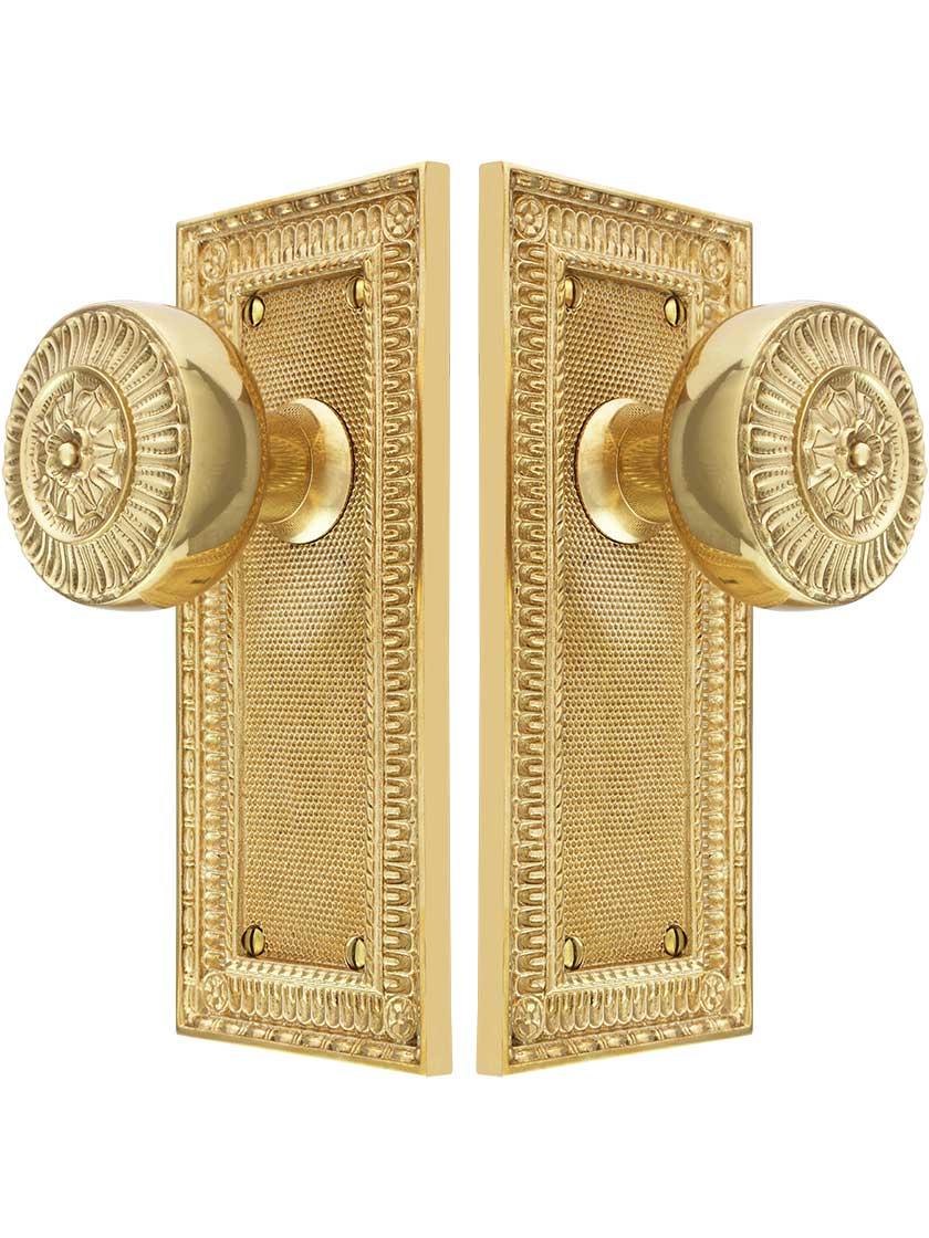 Alternate View of Pisano-Design Door Set with Matching Knobs.