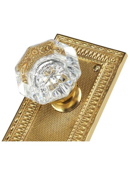 Alternate View 3 of Pisano Design Mortise-Lock Set with Octagonal Crystal Glass Knobs.