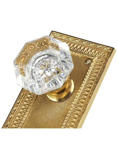 Alternate View 3 of Pisano-Design Door Set with Octagonal Crystal Glass Door Knobs.