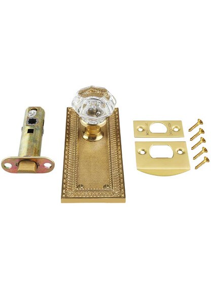 Alternate View 4 of Pisano-Design Door Set with Octagonal Crystal Glass Door Knobs.