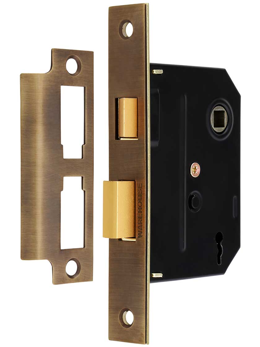 Standard Mortise Lock in Antique-By-Hand - 2 1/4 Backset