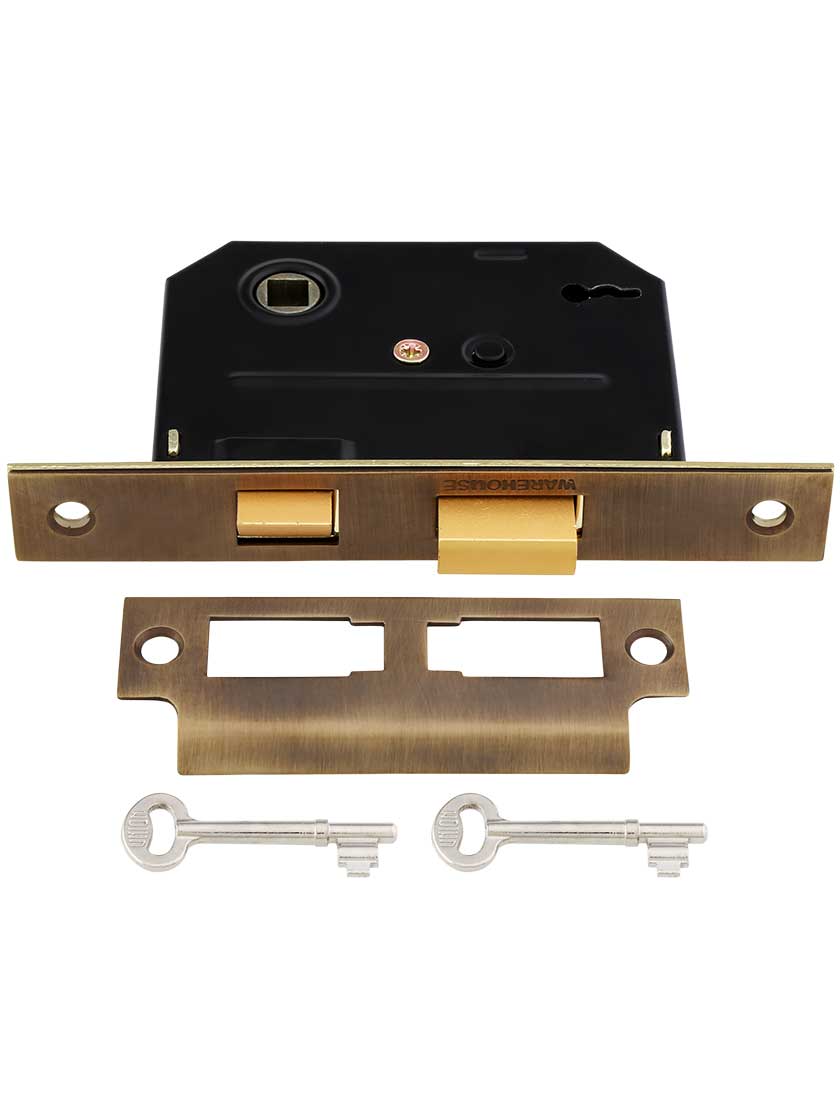 Standard Mortise Lock in Antique-By-Hand - 2 1/4" Backset