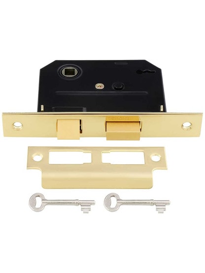 Alternate View 3 of Standard Mortise Lock with Brass Face and Strike Plates .