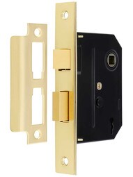 Standard Mortise Lock with Brass Face and Strike Plates - 2 1/4" Backset