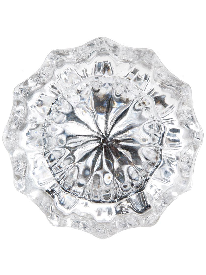 Alternate View of Pair of Fluted Crystal Door Knobs With Solid Brass Base