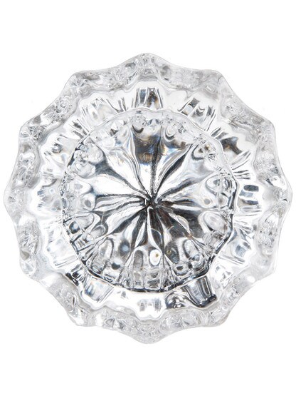 Alternate View of Pair of Fluted Crystal Door Knobs With Solid Brass Base
