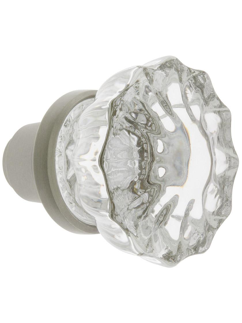 Alternate View 2 of Pair of Fluted Crystal Door Knobs With Solid Brass Base