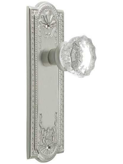 Alternate View 4 of Pair of Fluted Crystal Door Knobs With Solid Brass Base