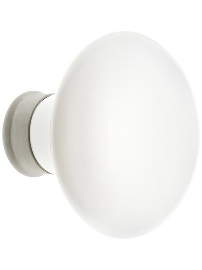Alternate View 2 of Pair of White Porcelain Door Knobs With Solid Brass Shank.