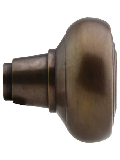 Alternate View 3 of Pair of Streamline Deco Door Knobs in Antique-by-Hand.