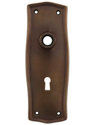 Prairie Style Forged-Brass Back Plate with Keyhole in Antique-by-Hand