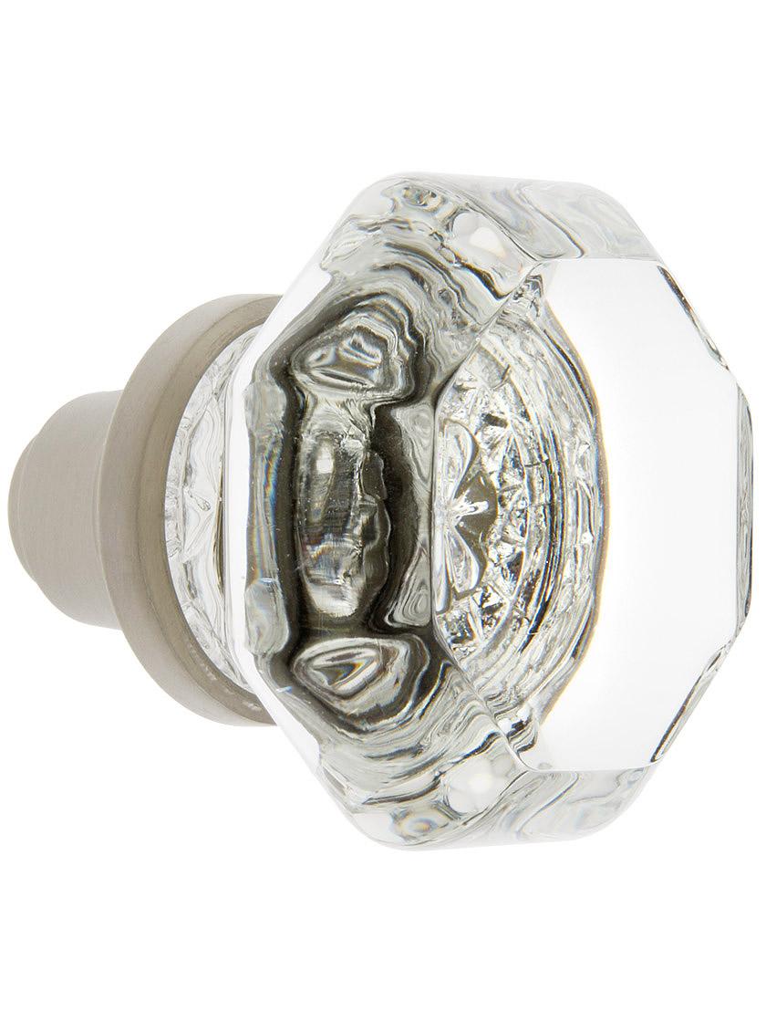 Alternate View 2 of Pair of Octagonal Crystal Door Knobs With Solid Brass Base