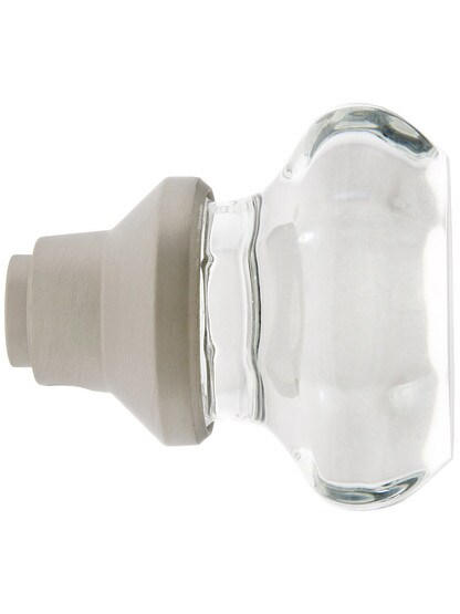 Alternate View 3 of Pair of Octagonal Crystal Door Knobs With Solid Brass Base