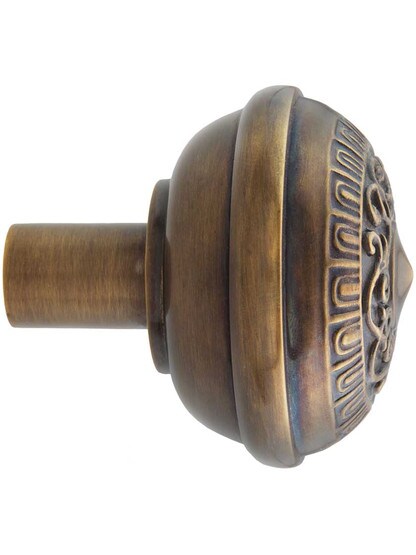 Alternate View 3 of Egg and Dart Design Door Knobs in Antique-By-Hand - 1 Pair.