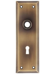 New York Style Forged-Brass Back Plate with Keyhole in Antique-By-Hand.