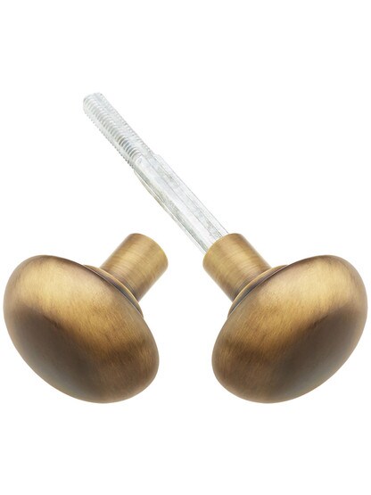 Classic Round Door Knobs in Antique-By-Hand - 1 Pair.