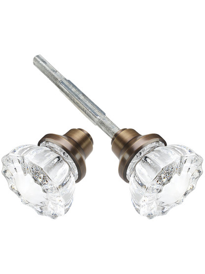 Fluted Crystal Door Knobs in Antique-By-Hand - 1 Pair