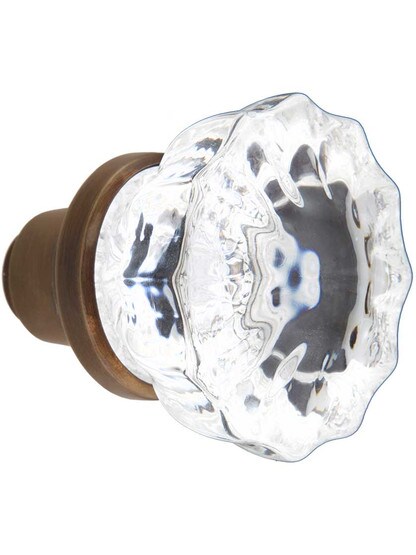 Alternate View 2 of Fluted Crystal Door Knobs in Antique-By-Hand - 1 Pair.