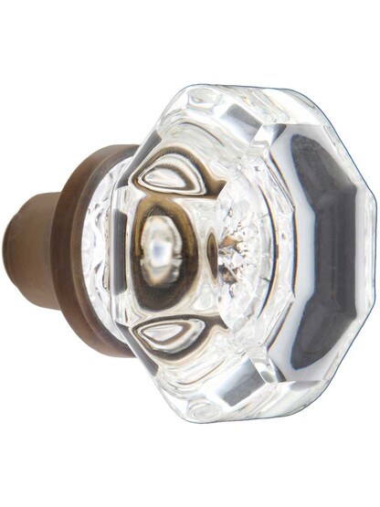 Alternate View 2 of Octagonal Crystal Door Knobs in Antique-By-Hand - 1 Pair.