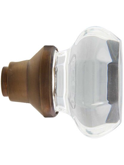 Alternate View 3 of Octagonal Crystal Door Knobs in Antique-By-Hand - 1 Pair.