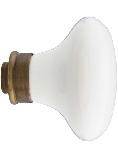 Alternate View 3 of White Porcelain Door Knobs in Antique-By-Hand - 1 Pair.