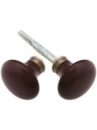 Brown Porcelain Door Knobs in Antique-By-Hand - 1 Pair