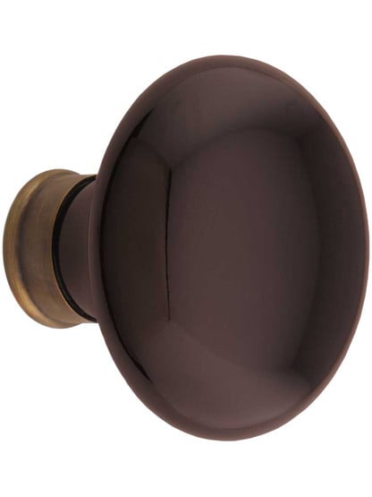 Alternate View 2 of Brown Porcelain Door Knobs in Antique-By-Hand - 1 Pair.
