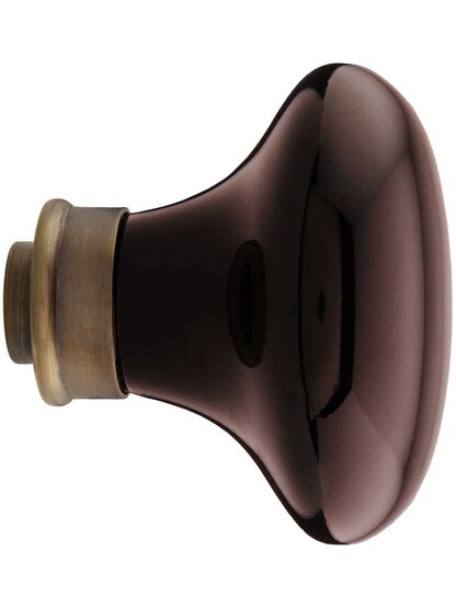 Alternate View 3 of Brown Porcelain Door Knobs in Antique-By-Hand - 1 Pair.
